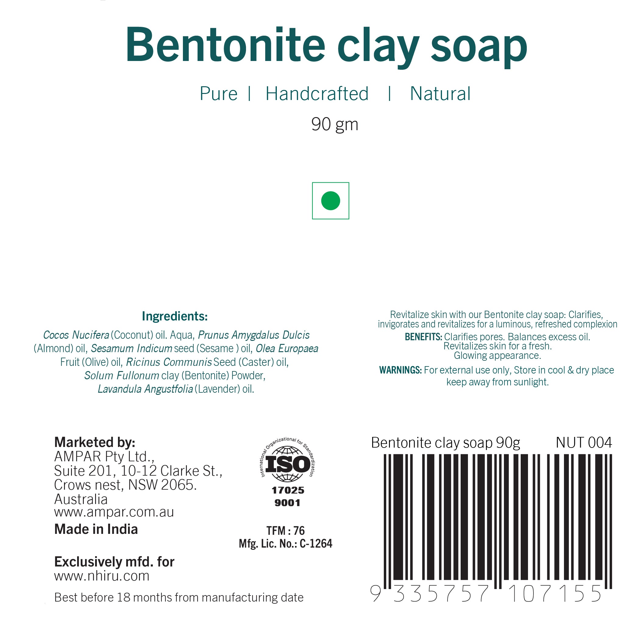 Bentonite clay Soap