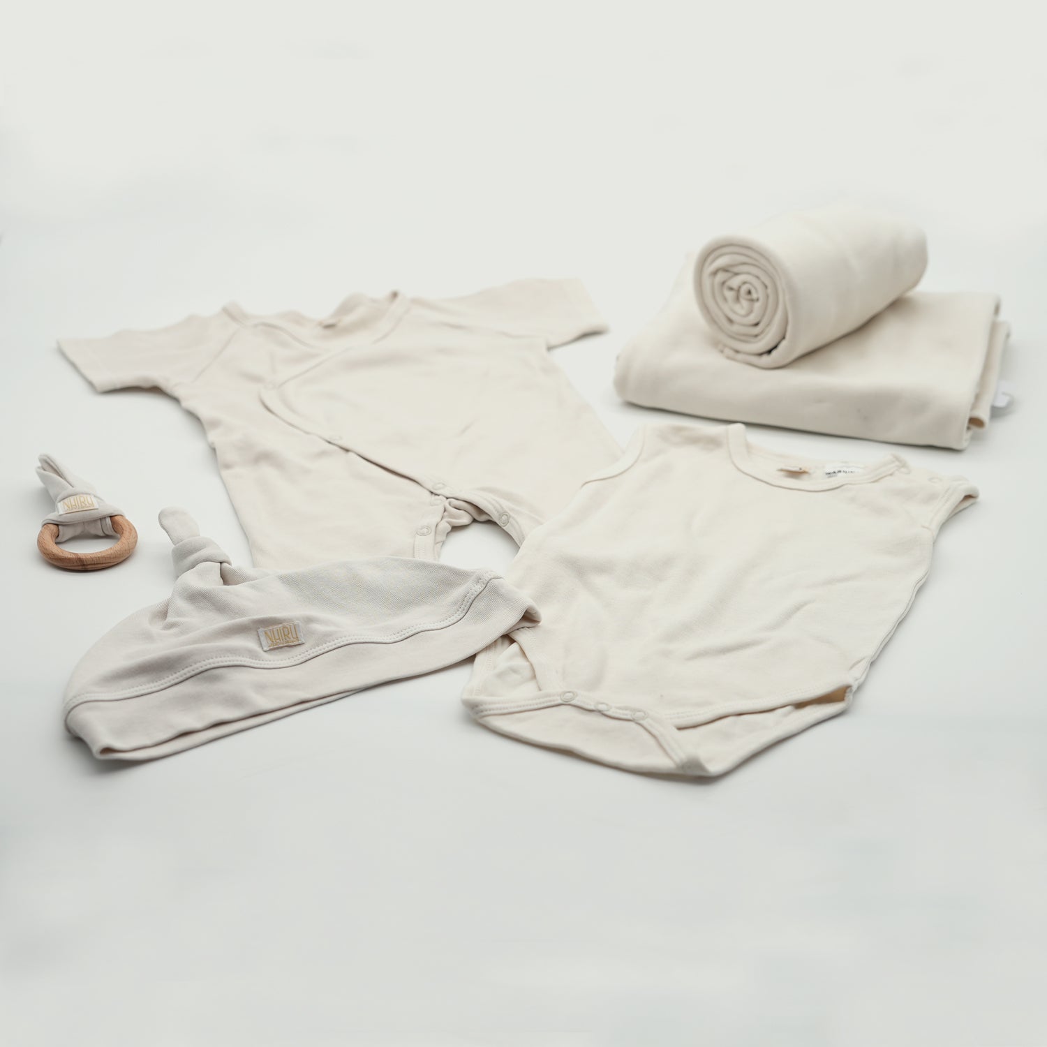 Pearl Gray Natural Dye Babies 6 Piece Garment Set