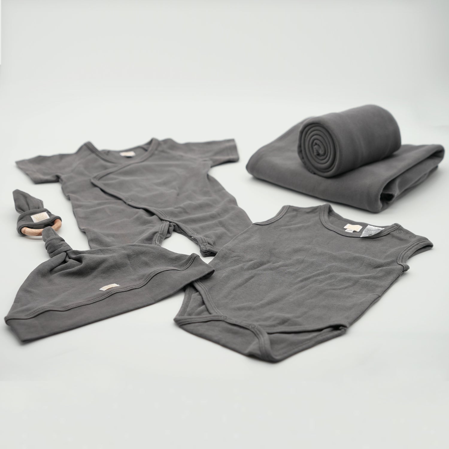 Gray Stone Natural Dye Babies 6 Piece Garment Set